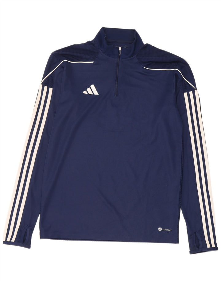 Мужской пуловер Adidas Aeroready Slim Fit, спортивный костюм, маленький темно-синий