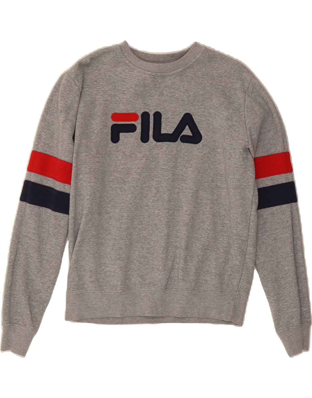 FILA Womens Graphic Sweatshirt Jumper UK 14 Medium Grey Cotton Vintage Fila and Second-Hand Fila from Messina Hembry 