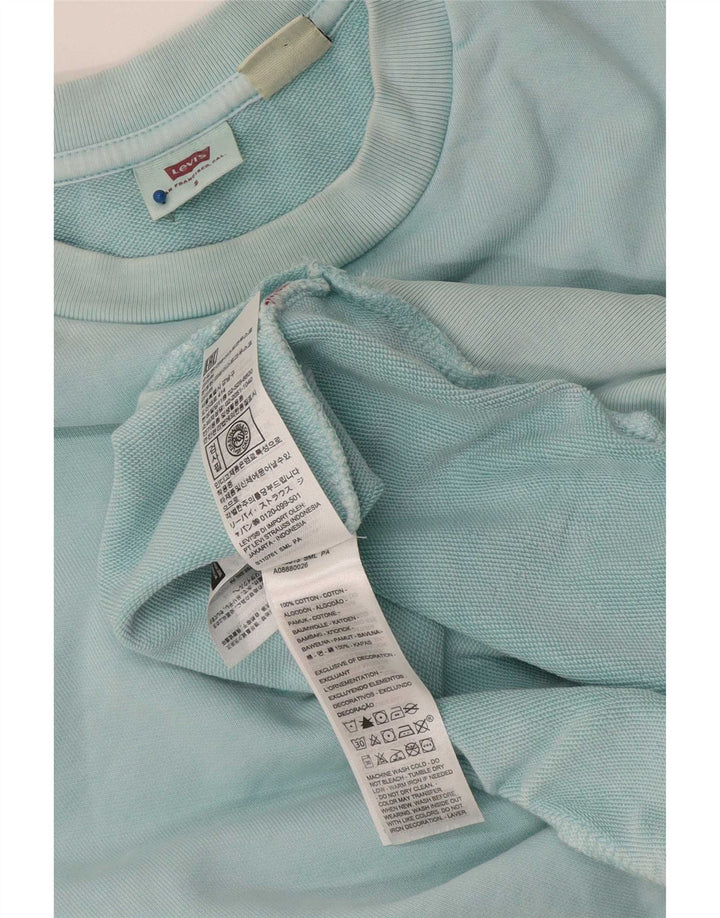 Мужской свитшот свободного кроя Levi's с рисунком, маленький бирюзовый хлопковый джемпер