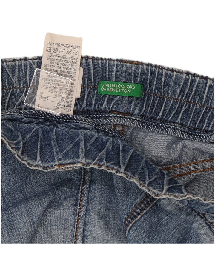 Женская джинсовая юбка Benetton, маленькая W34, синяя, хлопок