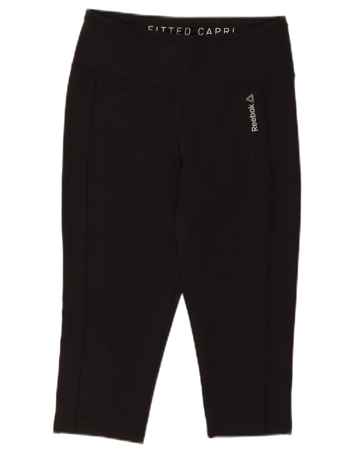 Женские леггинсы-капри Reebok, Великобритания, 8/10, маленькие, черные, полиэстер
