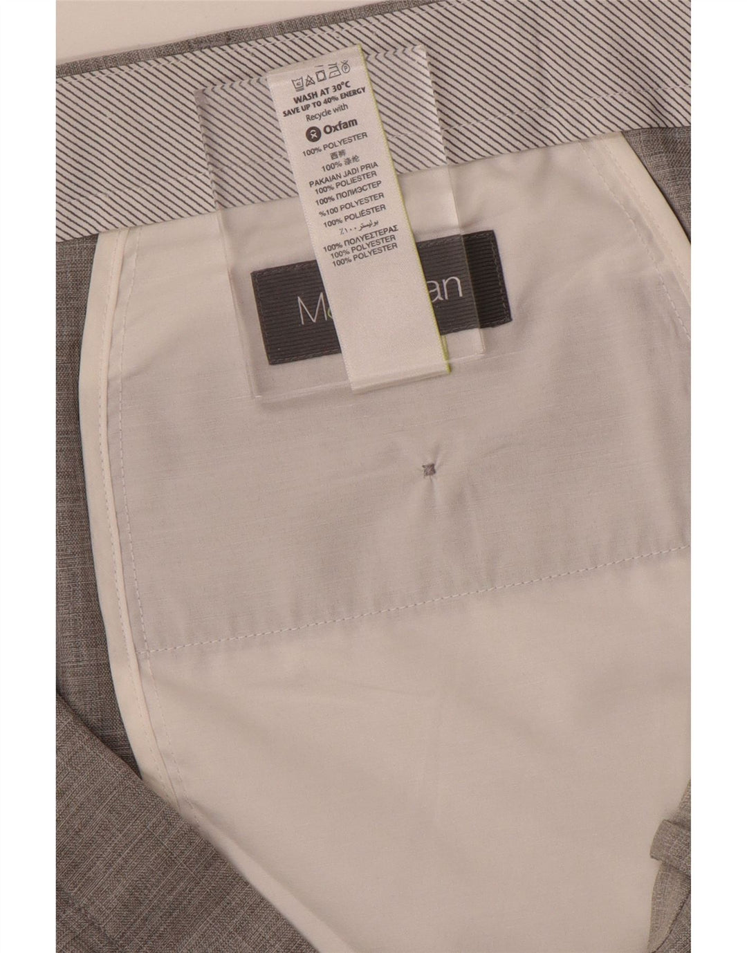 Мужские прямые костюмные брюки Marks & Spencer W42 L33 серые из полиэстера
