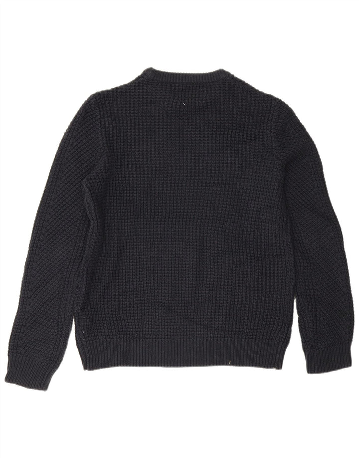 Мужской джемпер с круглым вырезом Jack & Jones, средний темно-синий хлопковый свитер