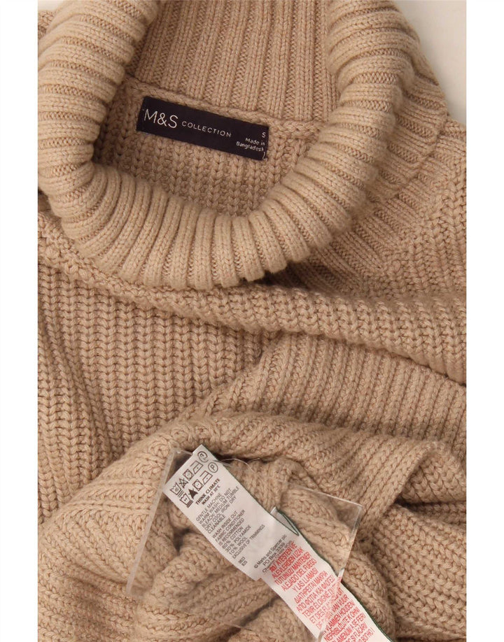 Женская удлиненная майка большого размера Marks & Spencer UK 10, маленькая, бежевая