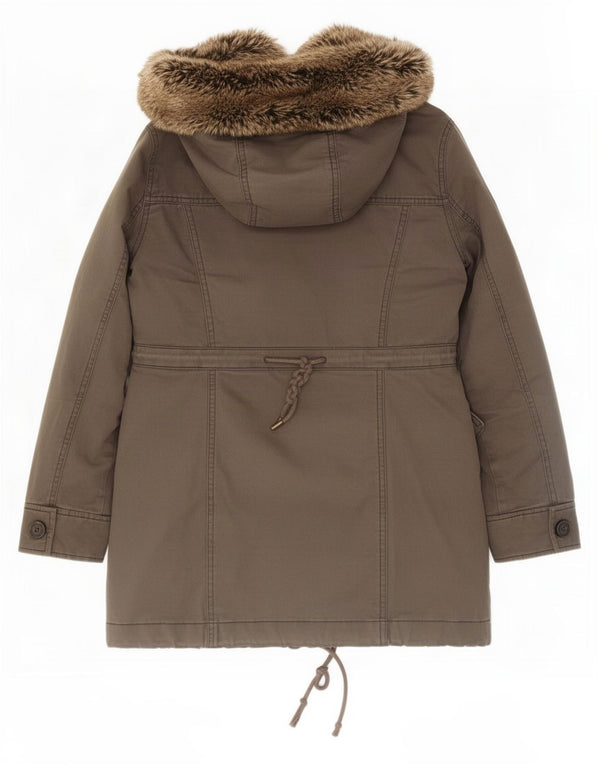 Женская парка из шерпы с капюшоном Abercrombie & Fitch UK 10, маленькая серая