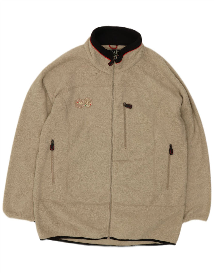 Мужская флисовая куртка Fila UK 40, большая, бежевая, полиэстер