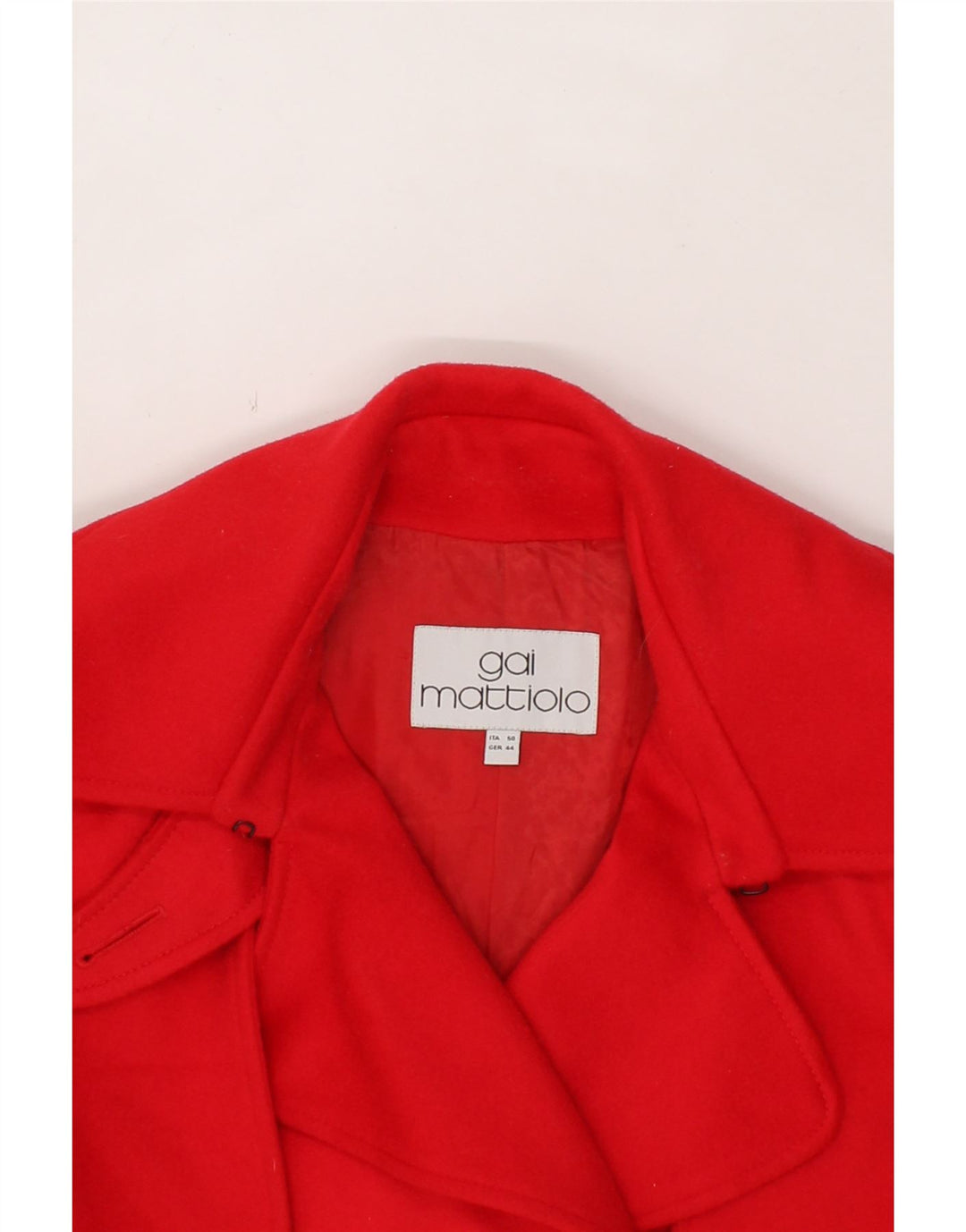 GAI MATTIOLO Womens Pea Coat IT 50 XL Red Virgin Wool Vintage Gai Mattiolo and Second-Hand Gai Mattiolo from Messina Hembry 