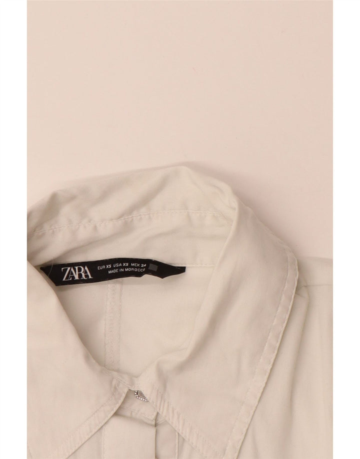 ZARA Womens Shirt Blouse UK 6 XS White Lyocell