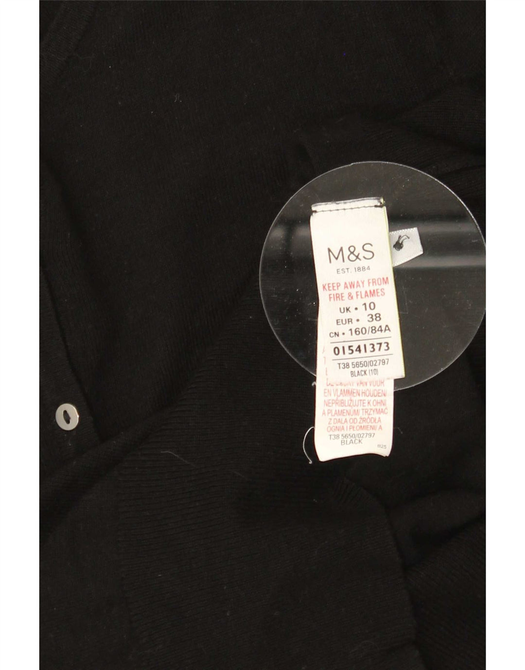 Женский свитер-кардиган Marks & Spencer UK 10, маленький, черный, вискоза