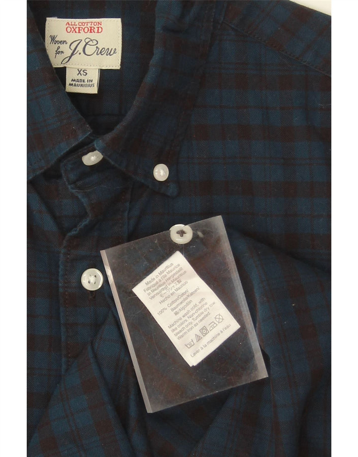 J. CREW Mens Flannel Shirt XS Navy Blue Check Cotton Vintage J. Crew and Second-Hand J. Crew from Messina Hembry 