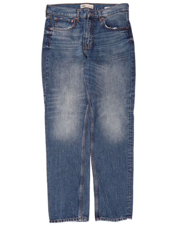 Женские прямые джинсы Zara EU 40 Medium W30 L30, синие, хлопок