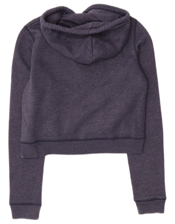 Женский укороченный джемпер с капюшоном Hollister UK 6 XS, темно-синий, хлопок