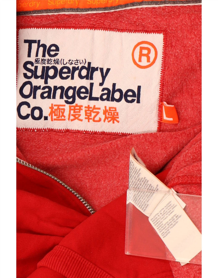 Мужской свитер с капюшоном на молнии Superdry, большой красный, хлопковый