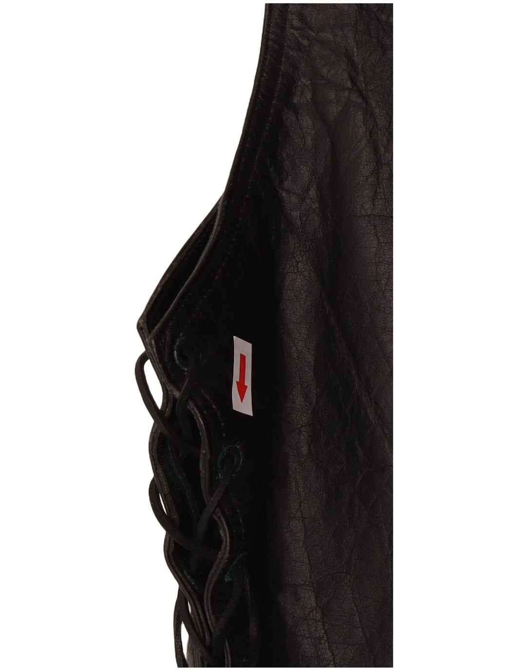 Винтажный мужской кожаный жилет в стиле вестерн, маленький черный