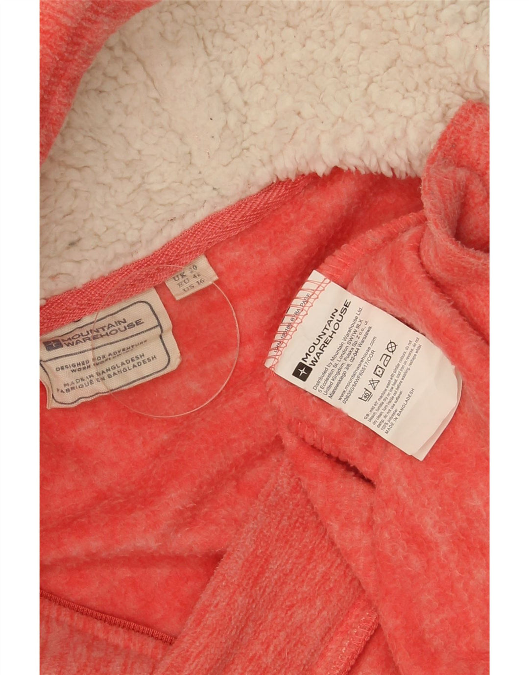 Женская флисовая куртка с капюшоном Mountain Warehouse UK 20 2XL, красный полиэстер