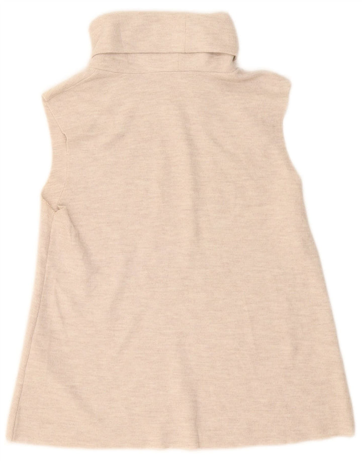 Женский жилет Zara UK 12, хлопковый средний цвет белого цвета