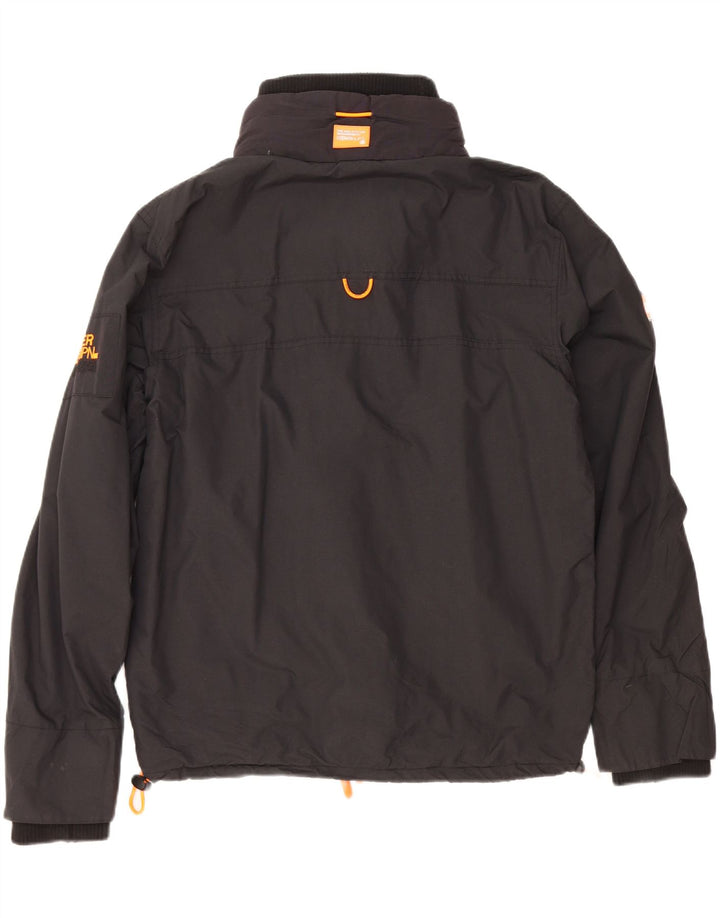 Женская ветровка Superdry UK 16, большая черная нейлоновая куртка