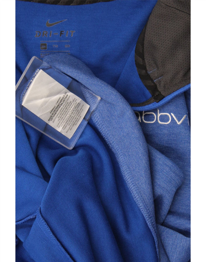 Мужской свитер с капюшоном на молнии Nike 2XL, синий полиэстер с цветными блоками