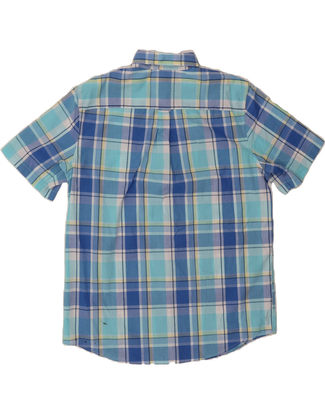 CHAPS Mens Short Sleeve Shirt XL Blue Check Cotton Vintage Chaps and Second-Hand Chaps from Messina Hembry 