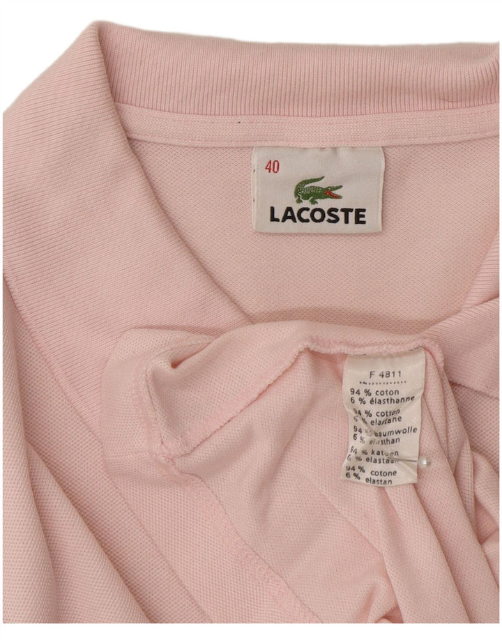 Женская рубашка поло Lacoste с длинным рукавом, размер 40, средний розовый хлопок, размер 40
