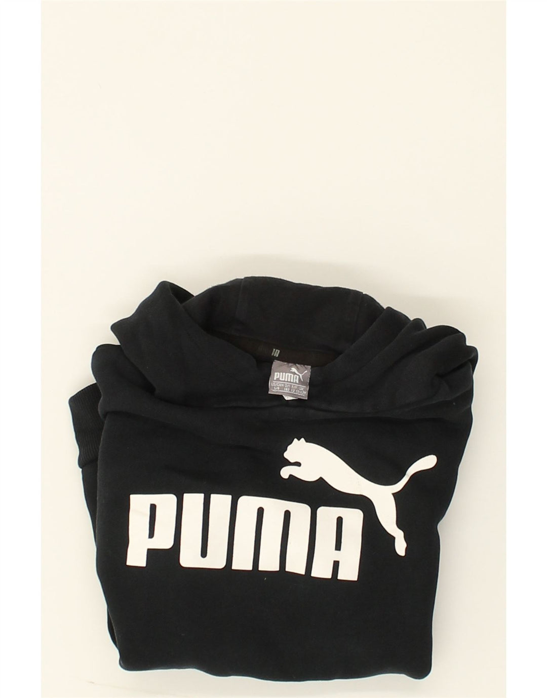 PUMA Boys Graphic Hoodie Jumper 11-12 Years Black Cotton | Vintage Puma | Thrift | Second-Hand Puma | Used Clothing | Messina Hembry 