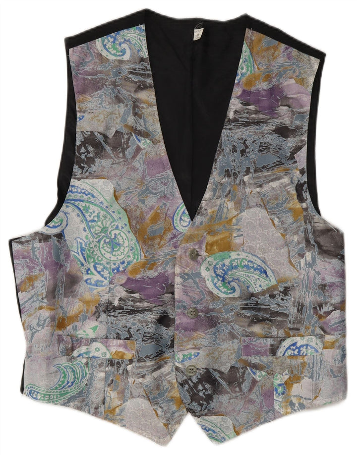 ВИНТАЖНЫЙ женский жилет UK 24 4XL разноцветный полиэстер с узором пейсли