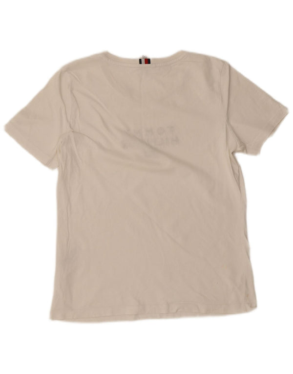 Женская футболка с рисунком Tommy Hilfiger Top UK 12, средний белый хлопок
