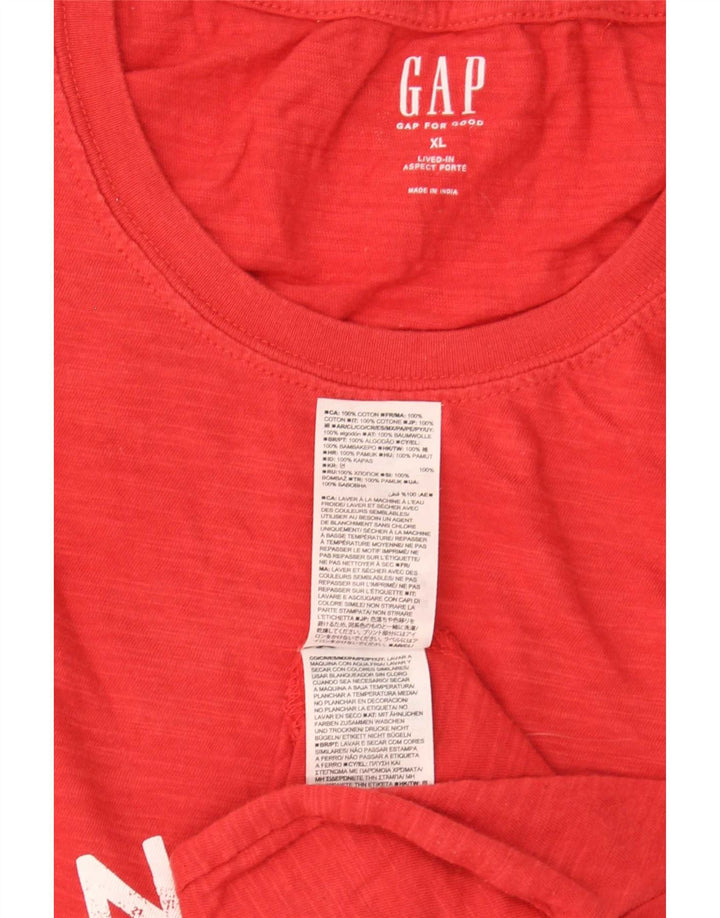 Мужская футболка с рисунком Gap XL, красная, хлопок