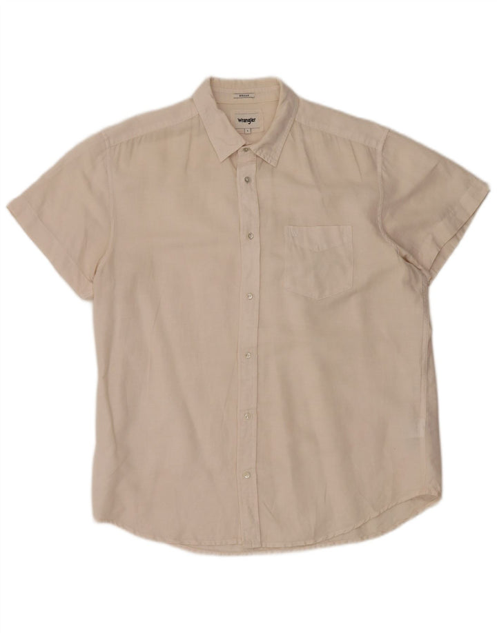 Мужская рубашка стандартного кроя с короткими рукавами Wrangler, большая белая льняная рубашка