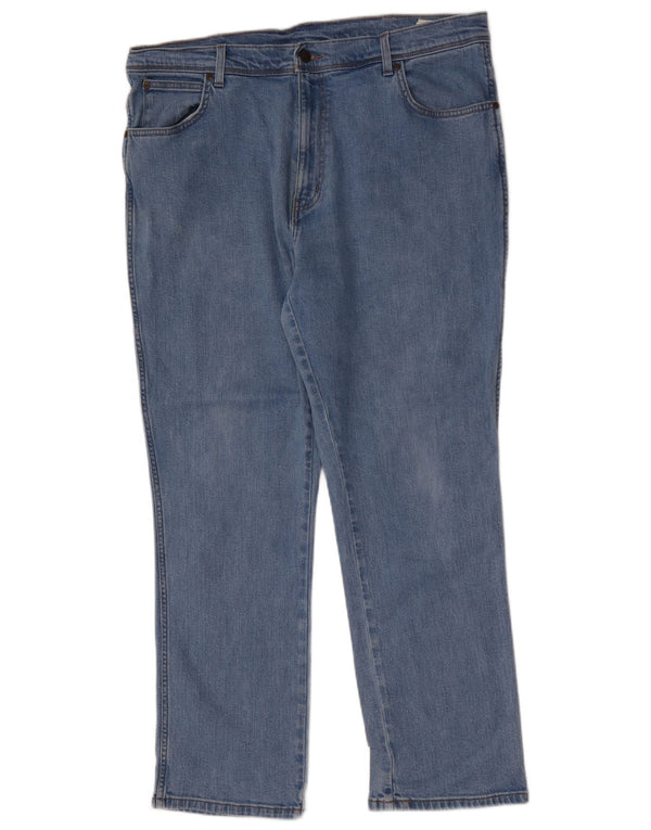Мужские прямые джинсы Wrangler стандартного кроя W40 L30, синий хлопок