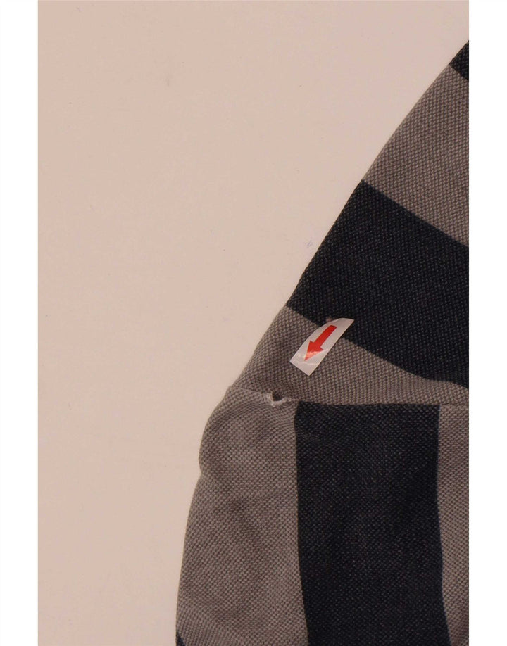 Crew Clothing Мужской свитшот с воротником на молнии, джемпер среднего серого цвета в полоску