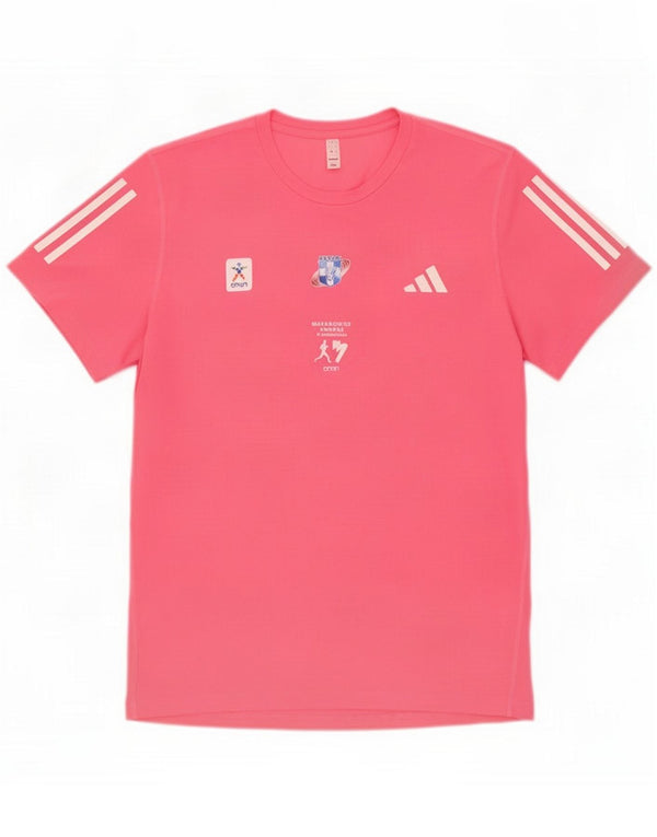 Мужская футболка Adidas с рисунком, большой розовый полиэстер