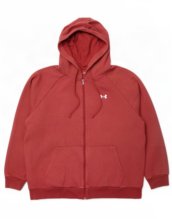 Мужской свободный свитер с капюшоном на молнии Under Armour 2XL, красный хлопок
