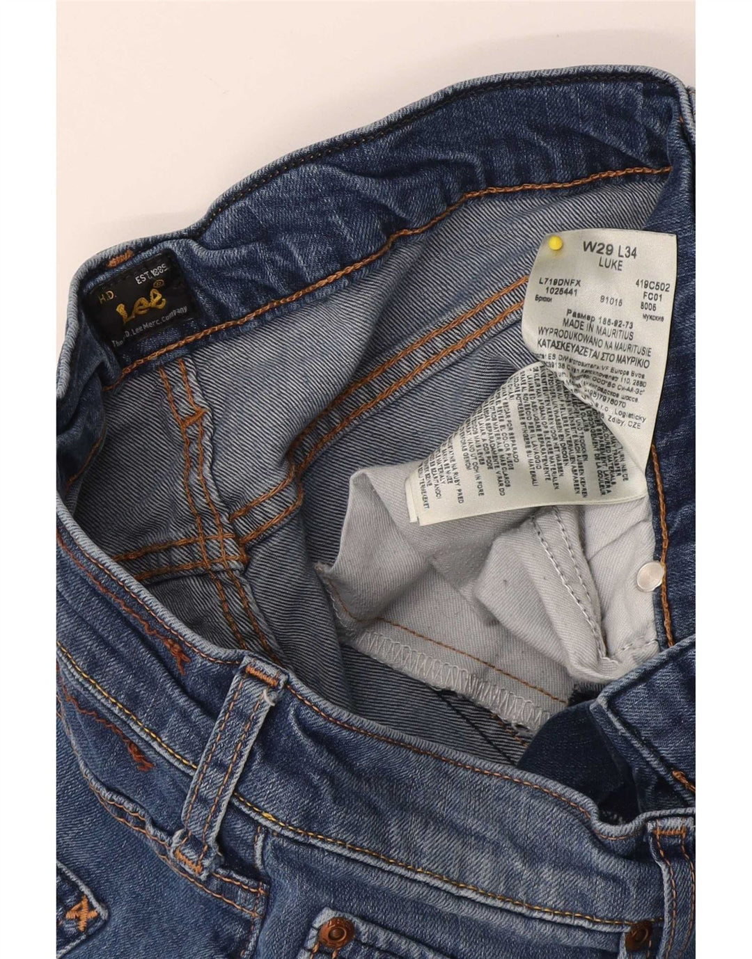 Женские джинсы Lee Luke Slim W29 L28, синий хлопок