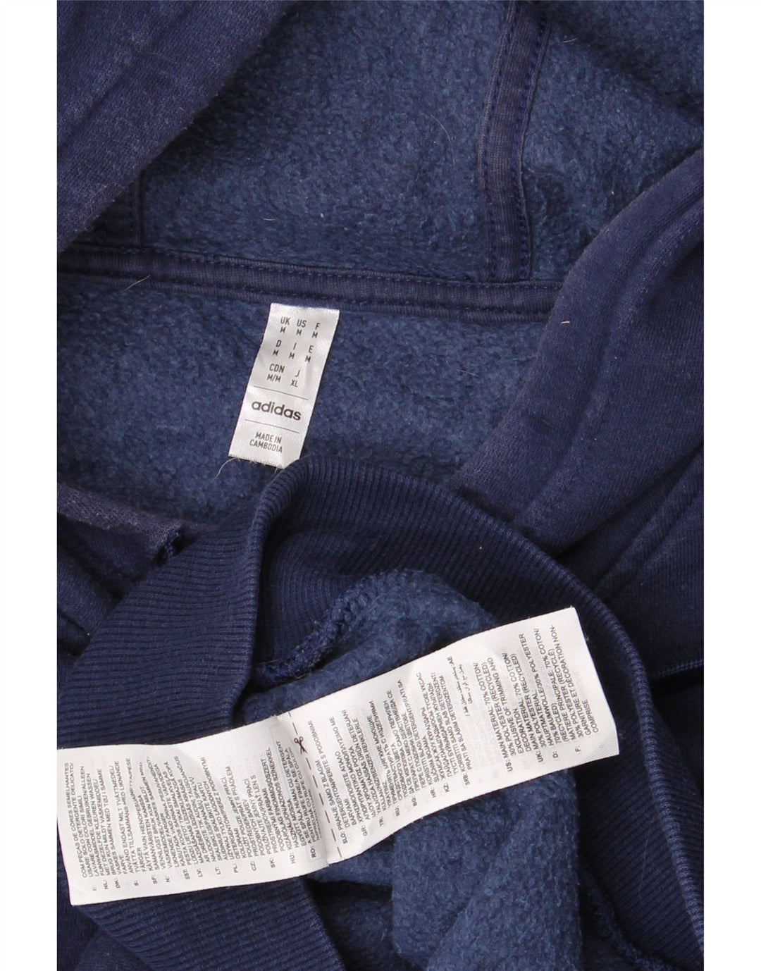 Мужской джемпер с капюшоном ADIDAS, средний темно-синий, хлопок