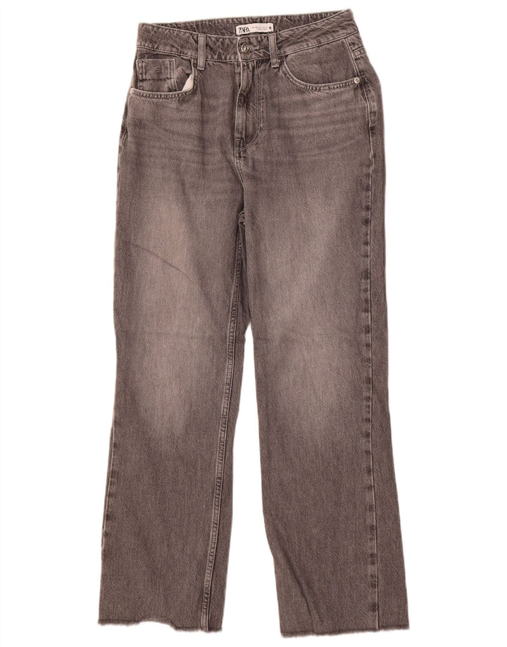 Женские прямые джинсы Zara EU 38, маленькие W28 L27, серый хлопок