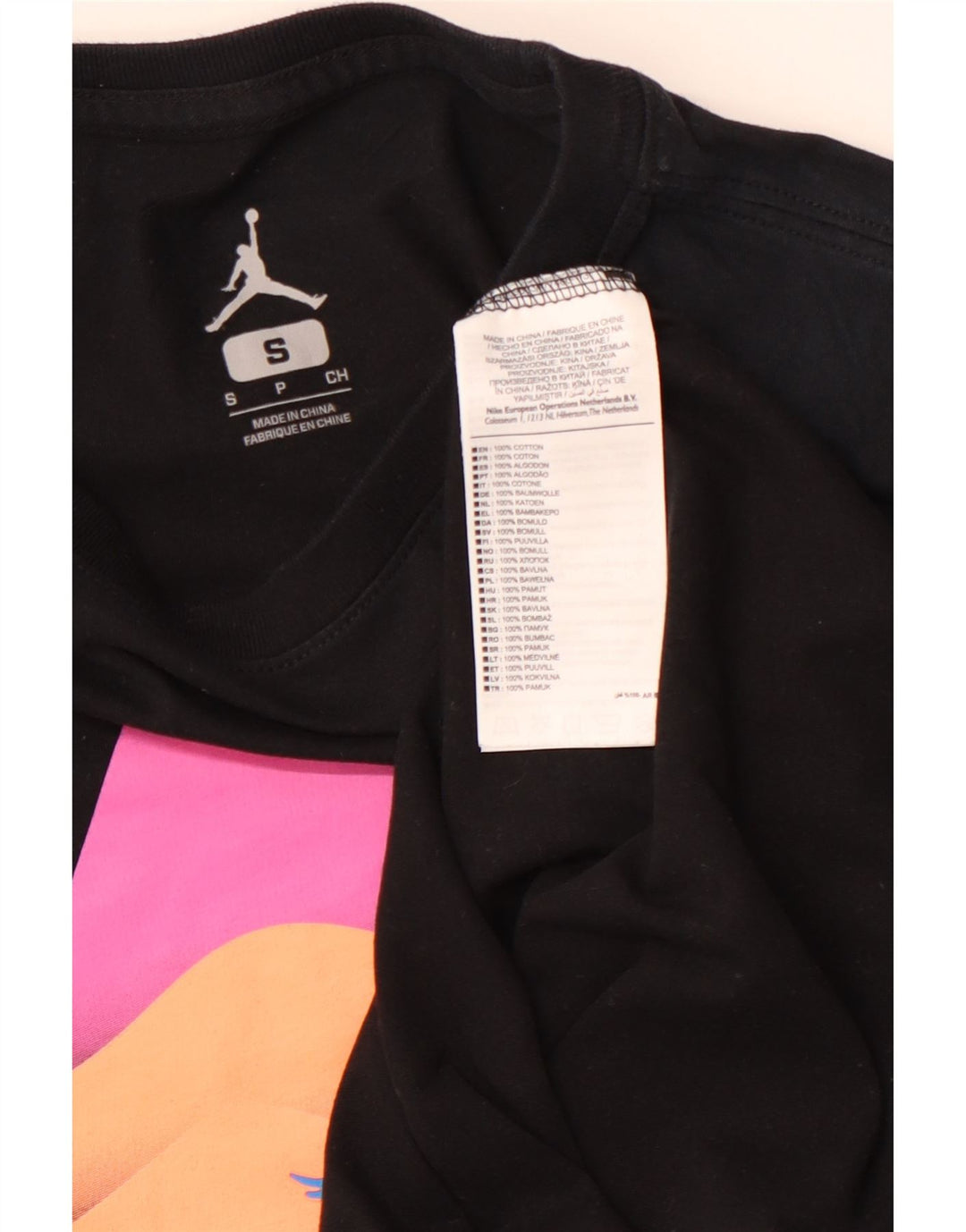 Мужская футболка с рисунком NIKE, маленький черный хлопковый топ с цветными блоками