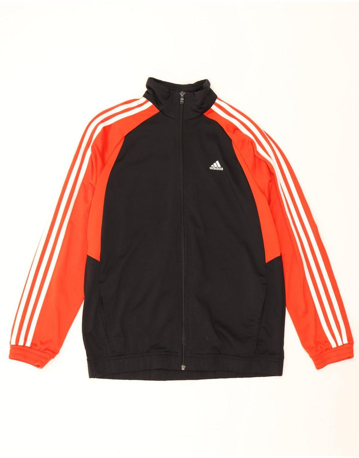 Спортивный костюм Adidas для мальчиков, верхняя куртка 15–16 лет, черный полиэстер с цветными блоками