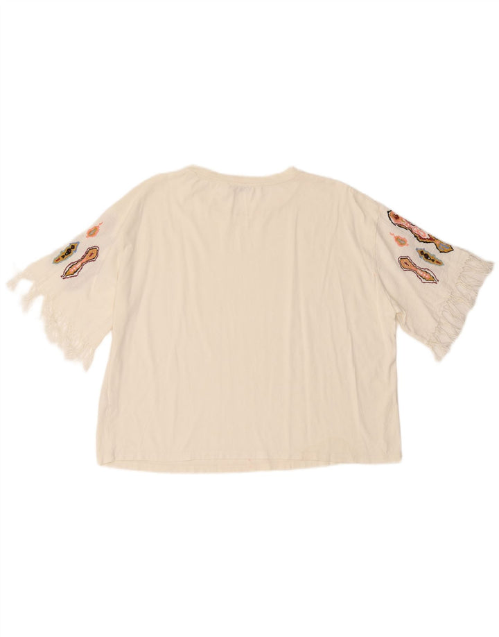 Женская футболка Zara Top UK 16, большой белый хлопок