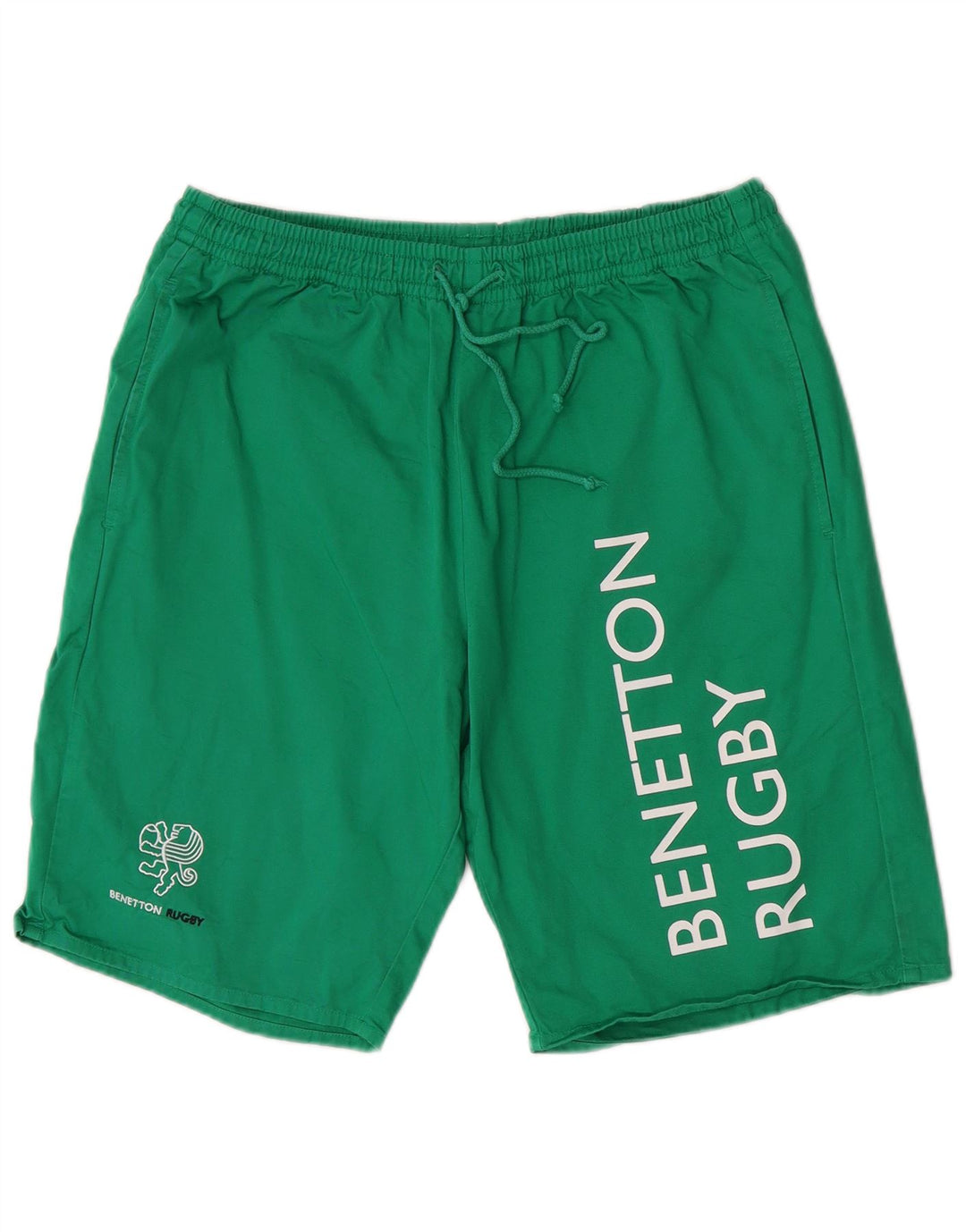Мужские спортивные шорты Benetton с графическим рисунком, средний зеленый хлопок, хлопок