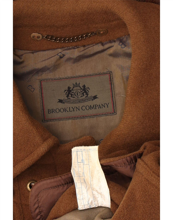 Мужской дафлкот с капюшоном Brooklyn IT 52 XL Коричневый Шерстяной