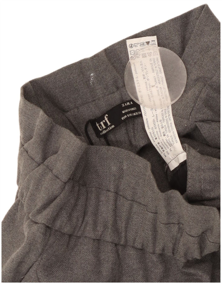Женские укороченные брюки Zara, маленькие W26 L24, серый полиэстер