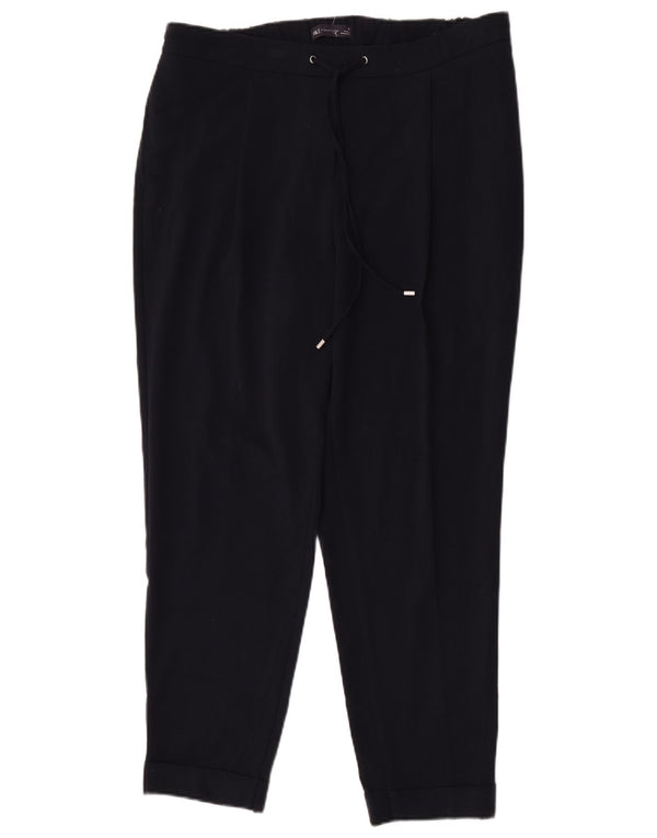 Marks & Spencer Womens Casual Trousers UK 16 Large W34 L28 Navy Blue