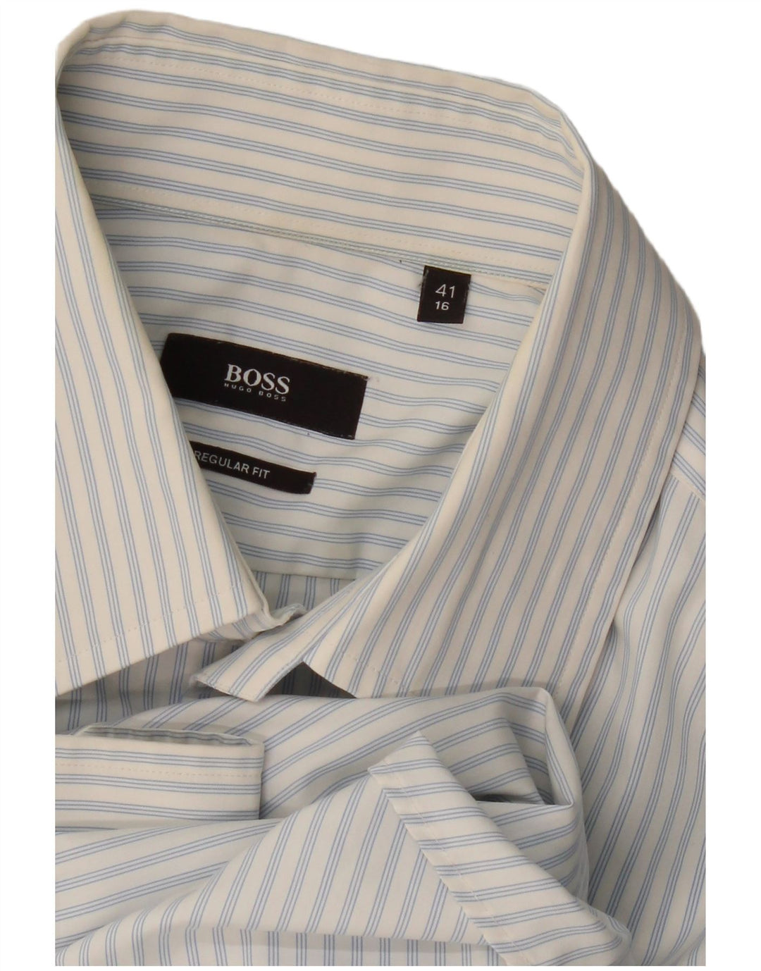 Мужская рубашка стандартного кроя Hugo Boss, размер 41, 16, большая синяя полоска