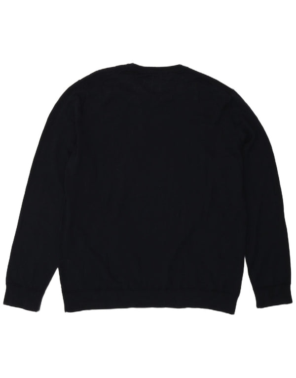 Мужской джемпер с круглым вырезом Benetton, темно-синий, хлопок, 2XL