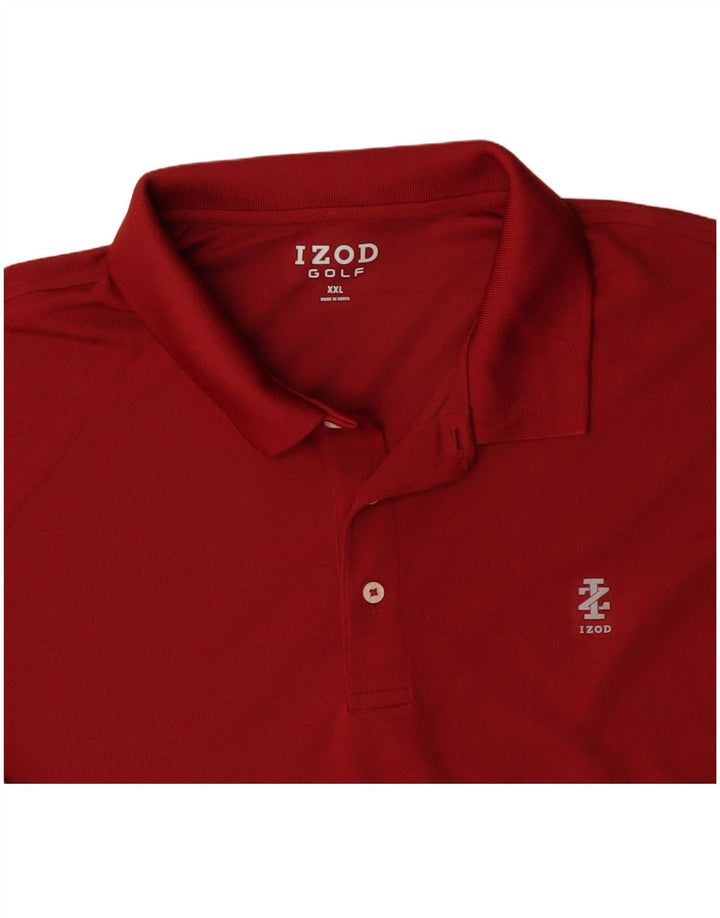 IZOD Мужская рубашка поло с длинным рукавом для гольфа 2XL, красный полиэстер