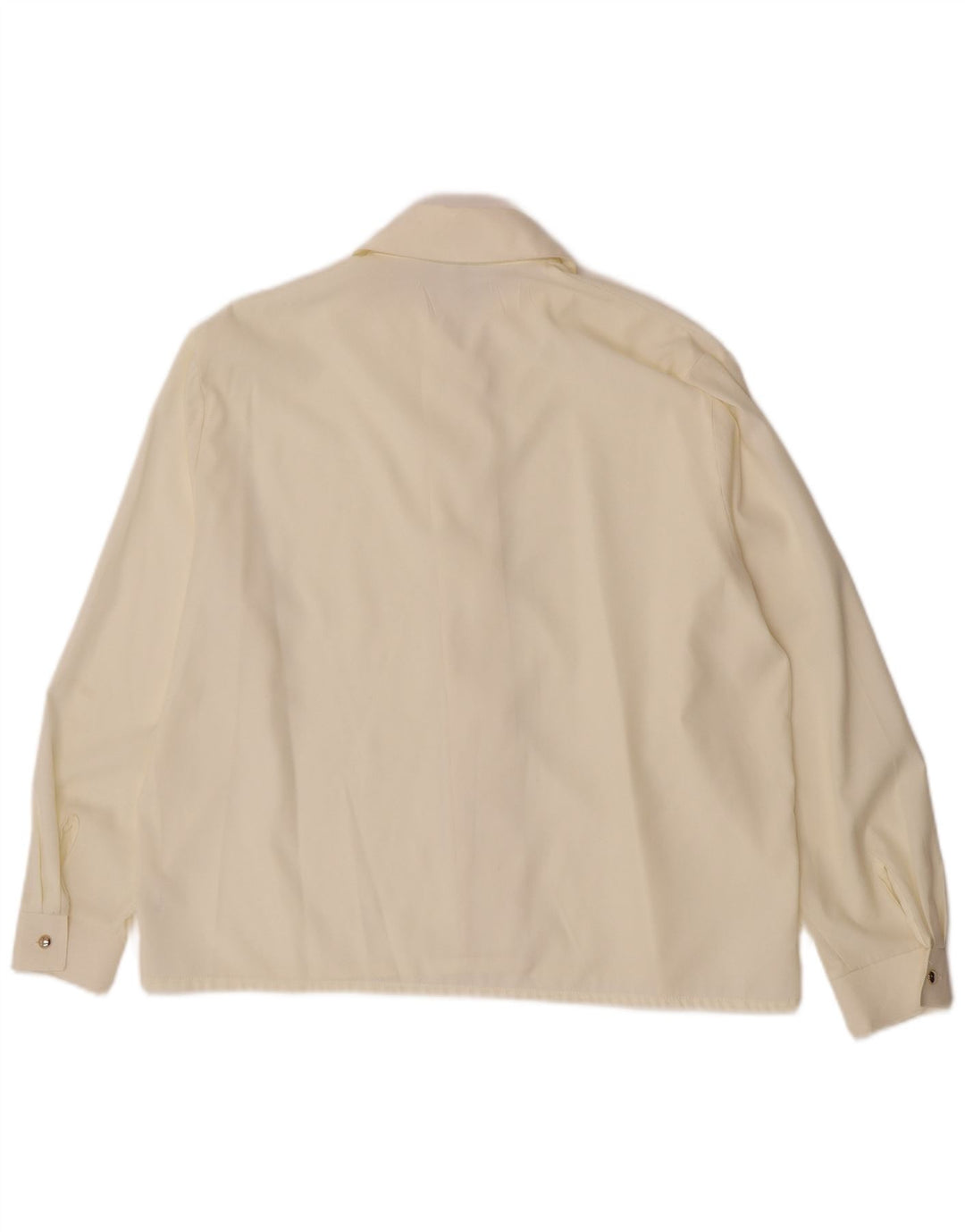 Винтажная женская блузка-рубашка UK 14, средний цвет из белой вискозы