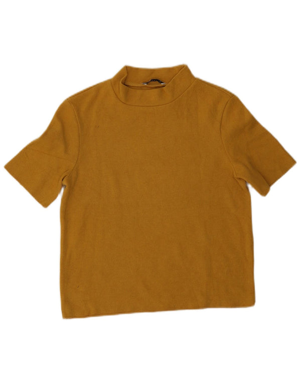 Женская укороченная футболка Zara UK 10, маленькая, желтая