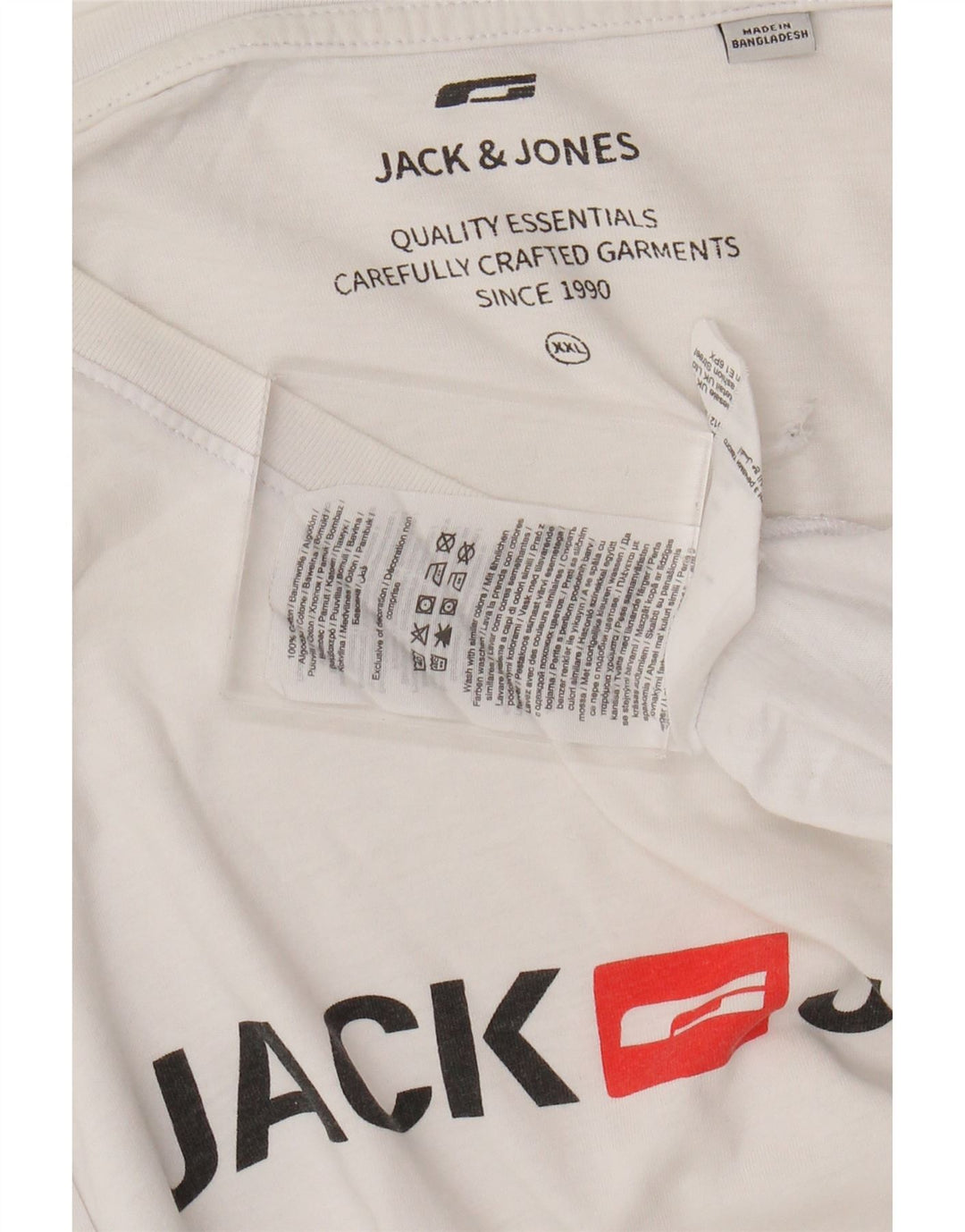 Мужская футболка с рисунком JACK & JONES, 2XL, белый хлопок