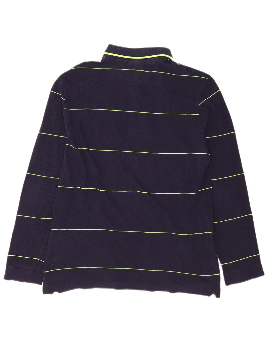 Мужская рубашка-поло LACOSTE с длинным рукавом, размер 4, средний размер, темно-синяя полоска, хлопок